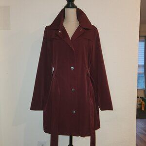 London Fog Trench Coat – Women’s Large – Burgundy / Merlot